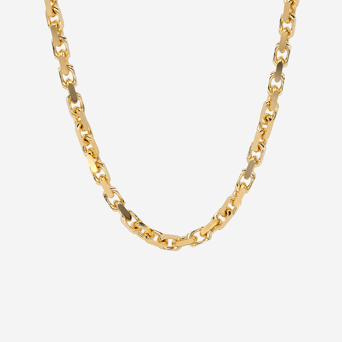 Plain Gold Anchor Link Necklace 14K Yellow Gold