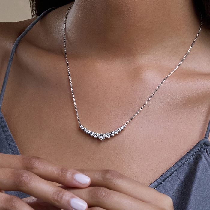 13 Stone Eternity - 1 1/2 ctw Round Lab Grown Diamond Thirteen Stone Demi Eternity Necklace
