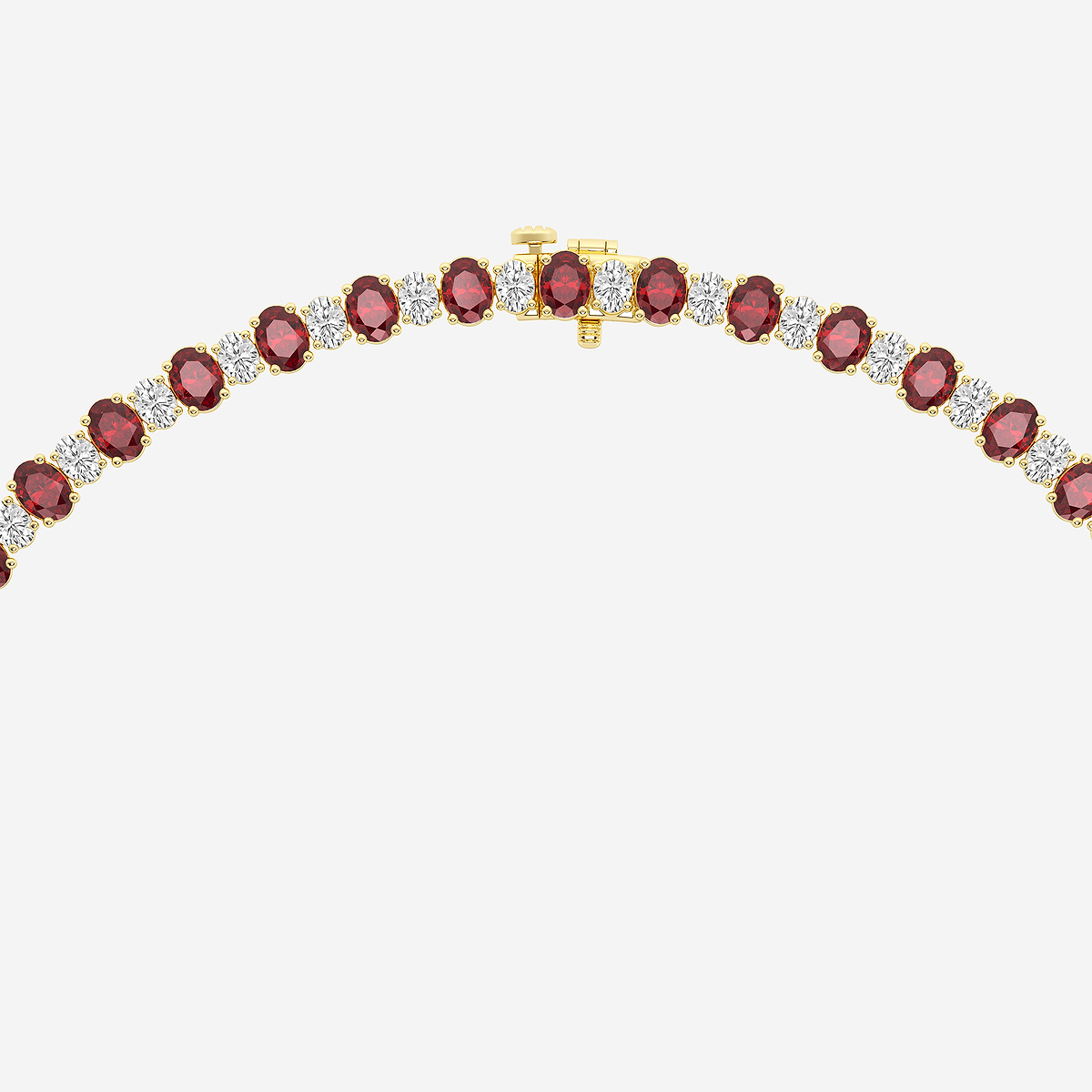 Additional Image 2 for  7.5x5.2 mm Oval Cut Created Ruby and 10 ctw Oval Lab Grown Diamond Graduated Necklace