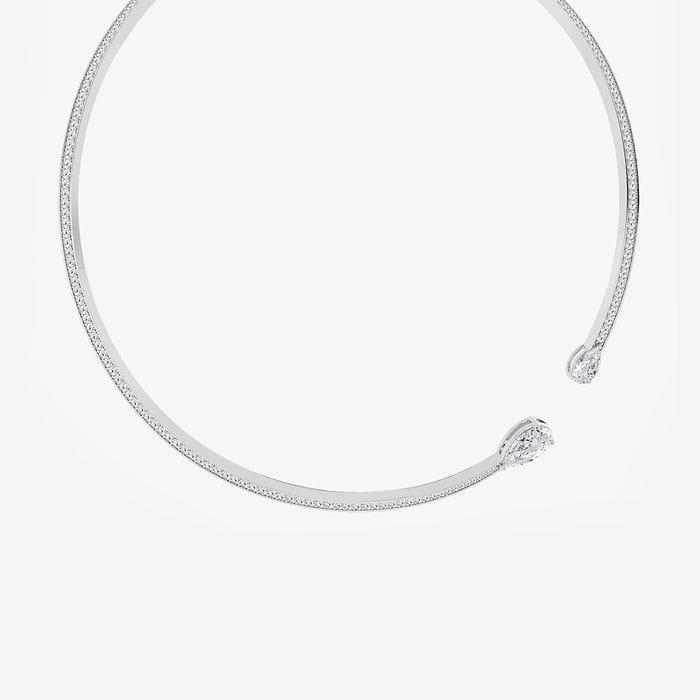 Pear Open Pave Fashion Necklace