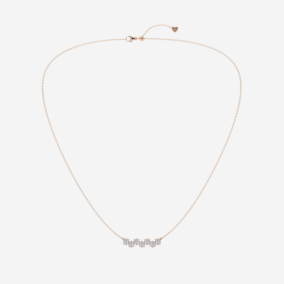 Additional Image 3 for  1 3/4 ctw Princess Lab Grown Diamond Stagger Seven Stone Pendant