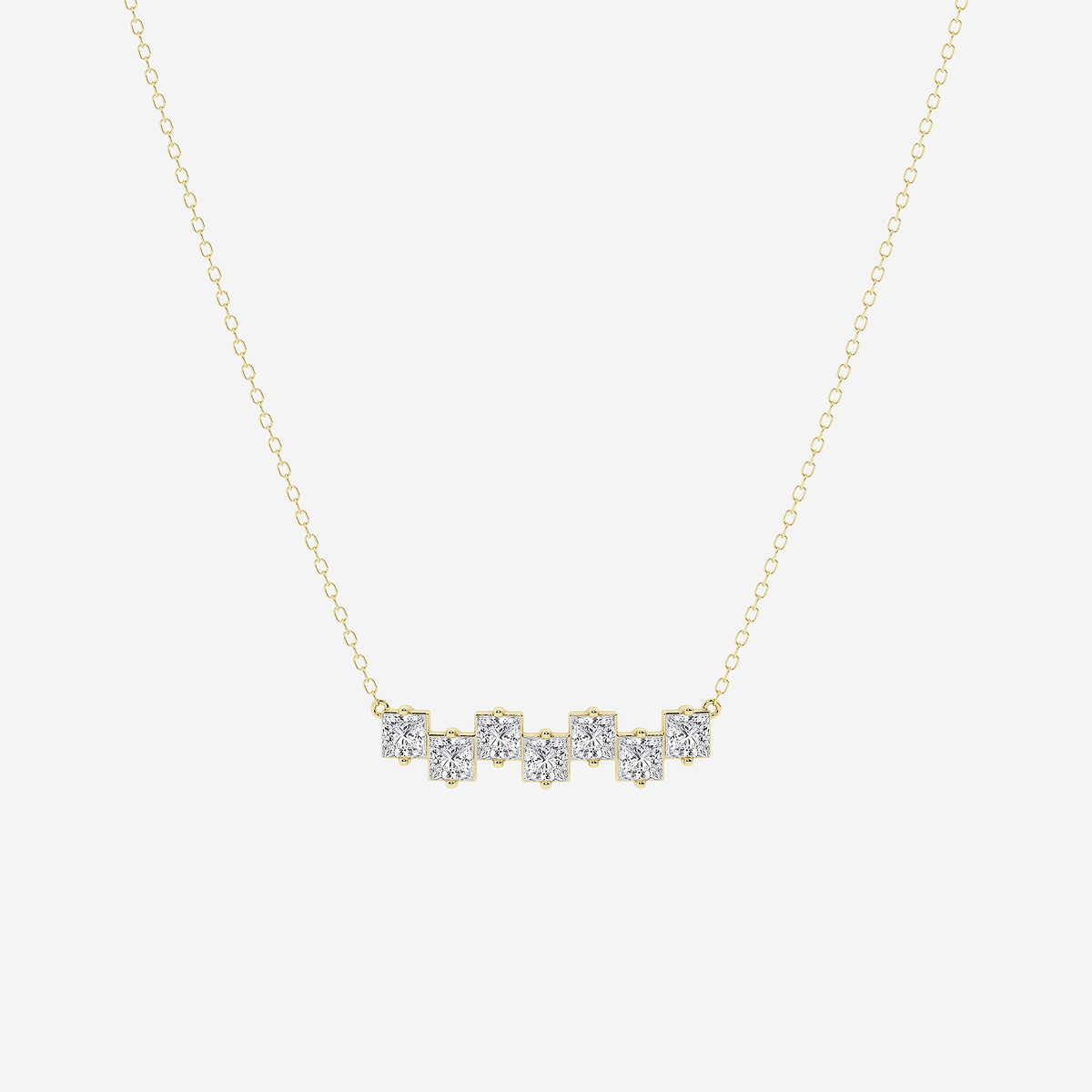 1 3/4 ctw Princess Lab Grown Diamond Stagger Seven Stone Pendant