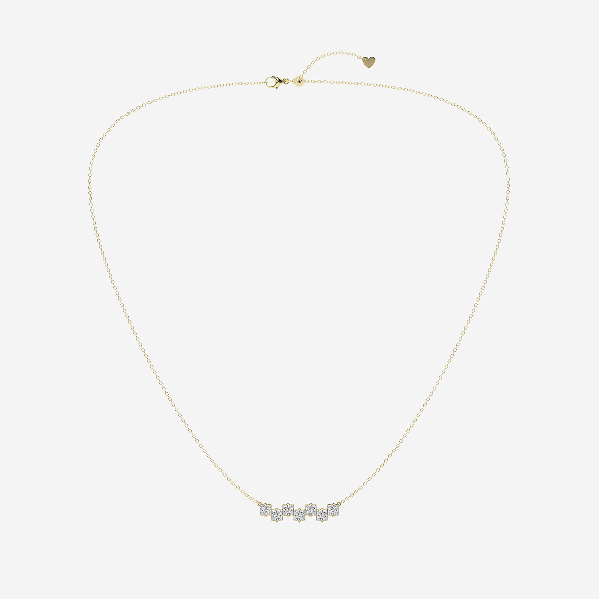 Additional Image 3 for  1 3/4 ctw Princess Lab Grown Diamond Stagger Seven Stone Pendant