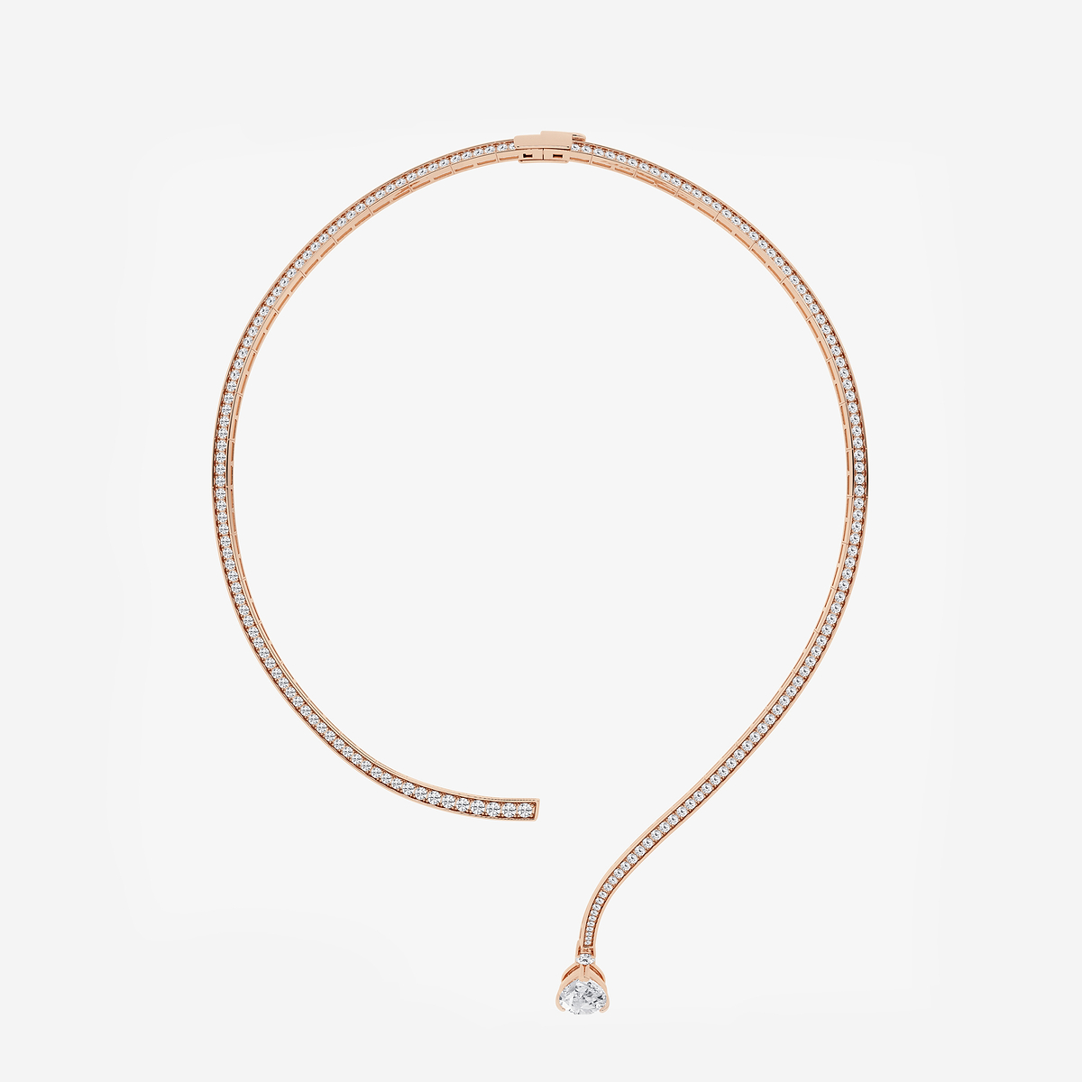 Additional Image 3 for  13 ctw Pear Lab Grown Diamond Pave Curve Drop Necklace