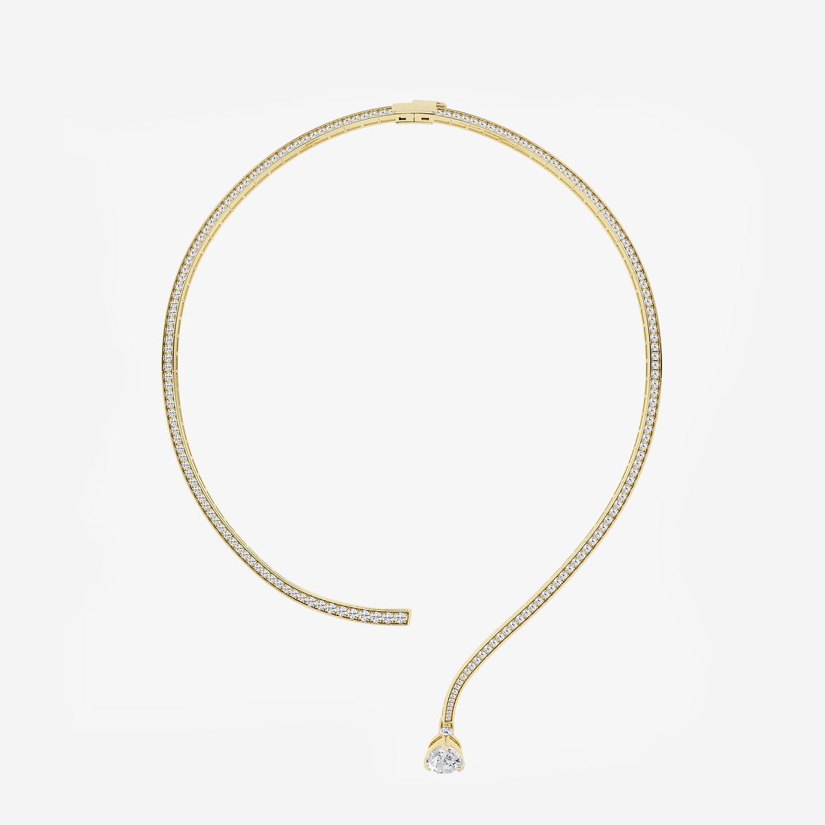 Additional Image 3 for  13 ctw Pear Lab Grown Diamond Pave Curve Drop Necklace