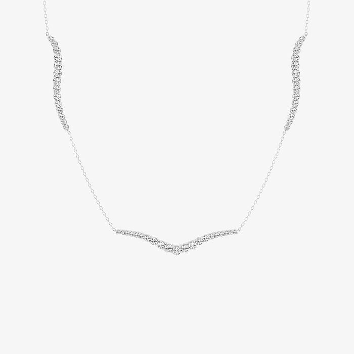 Round Tripple Curve Station Fashion Necklace