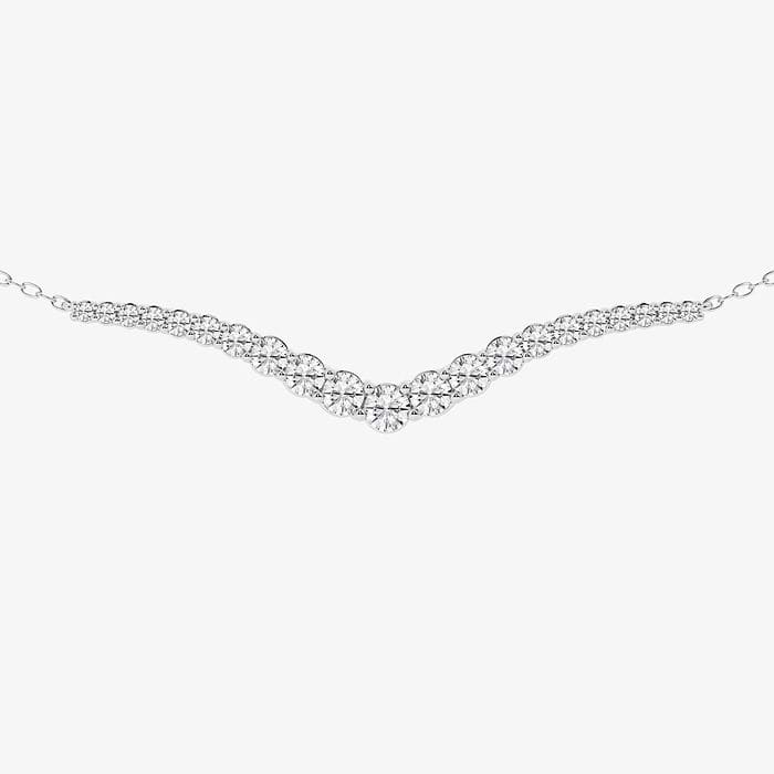 Round Tripple Curve Station Fashion Necklace