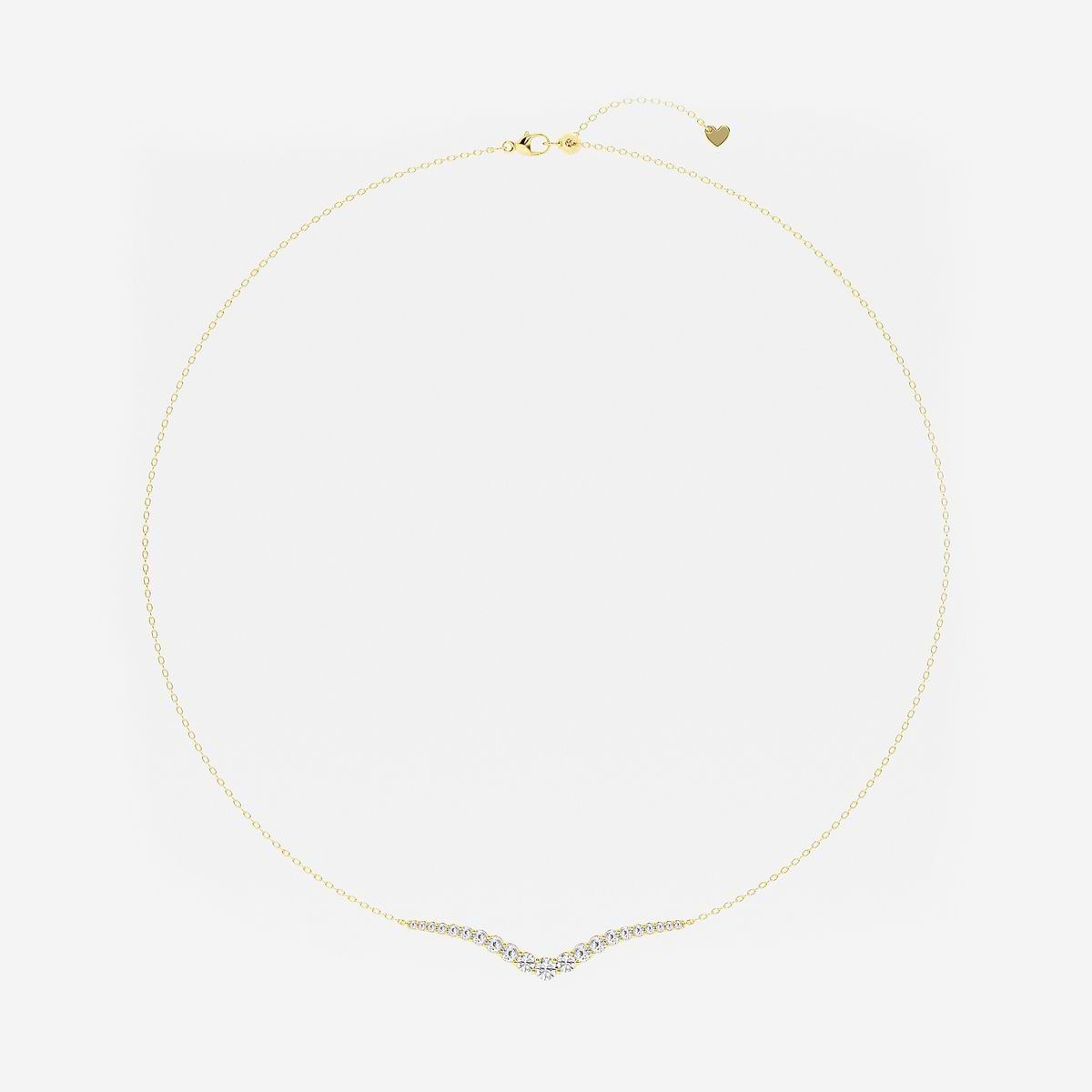 1 ctw Curve Flow Necklace 14K Yellow Gold, F, VS2