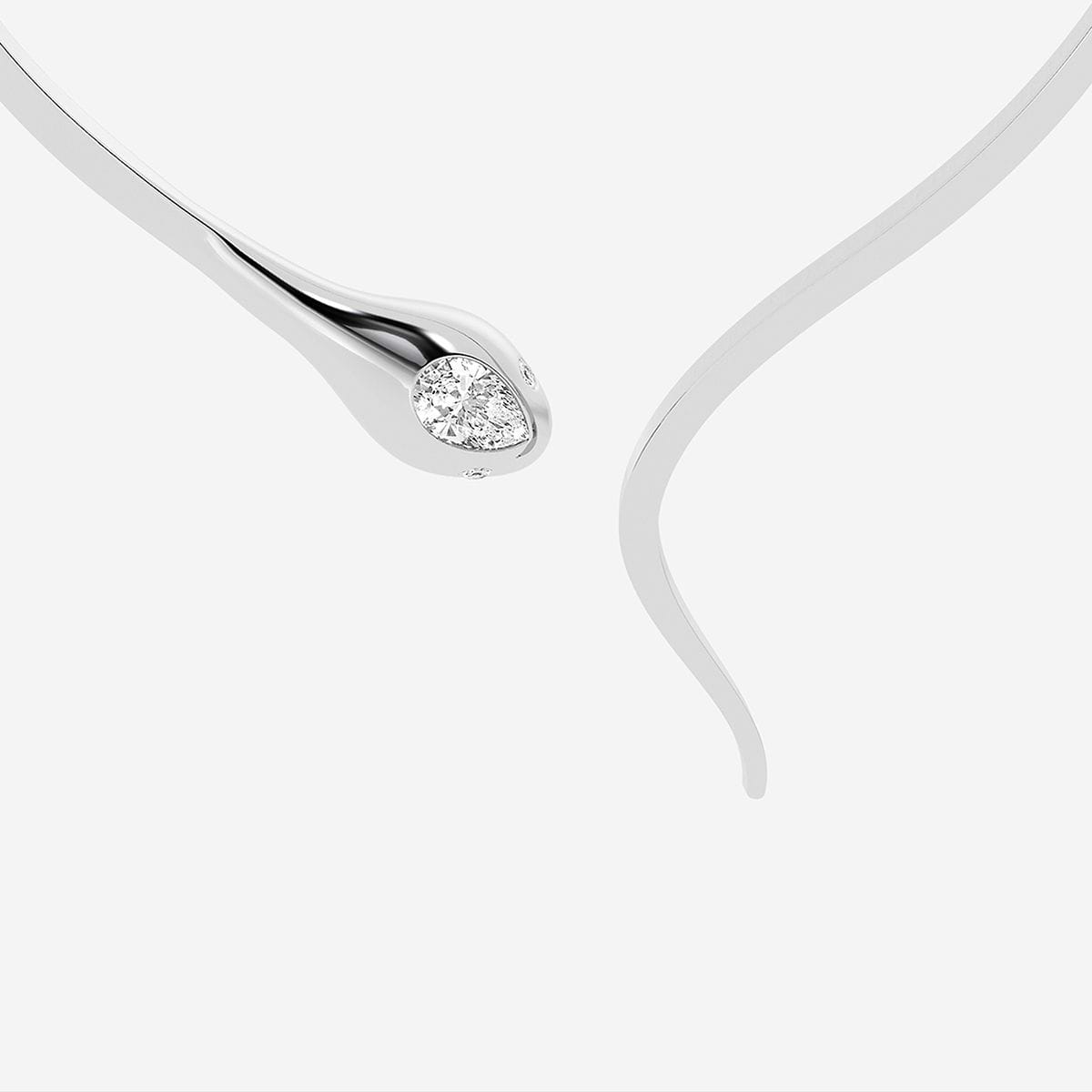 3 7/8 ctw Curve Serpent Choker Necklace Platinum, F, VS2