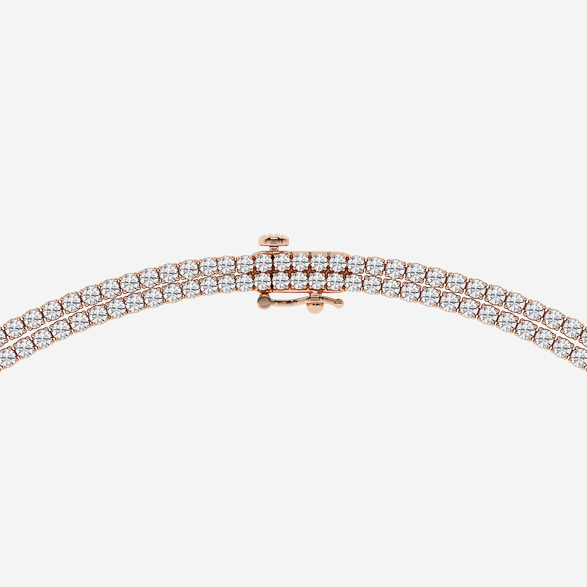 Additional Image 2 for  40 ctw Round Lab Grown Diamond Double Row Tennis Necklace