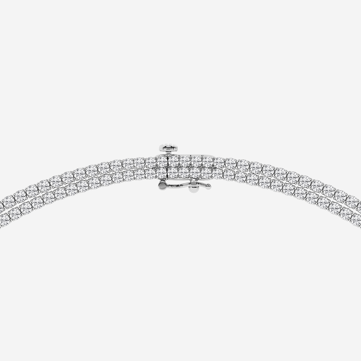Additional Image 2 for  40 ctw Round Lab Grown Diamond Double Row Tennis Necklace