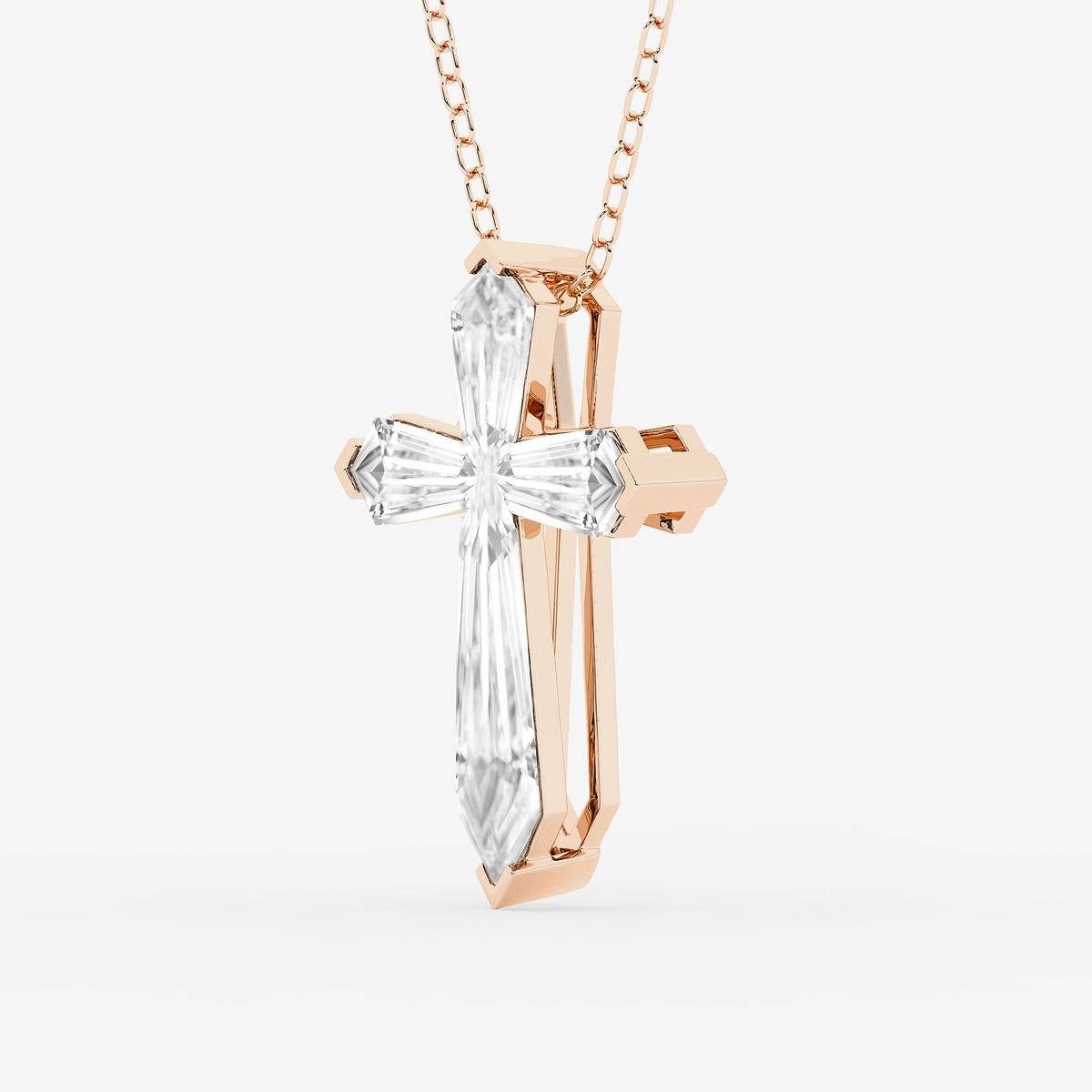 Additional Image 1 for  1 2/3 ctw Shield Lab Grown Diamond Cross Statement Pendant
