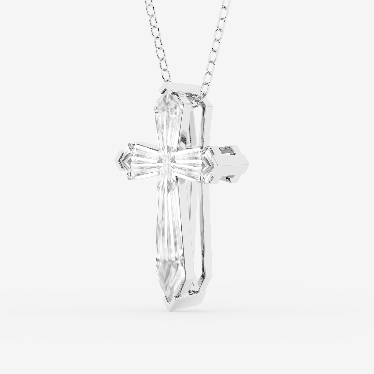 Additional Image 1 for  1 2/3 ctw Shield Lab Grown Diamond Cross Statement Pendant