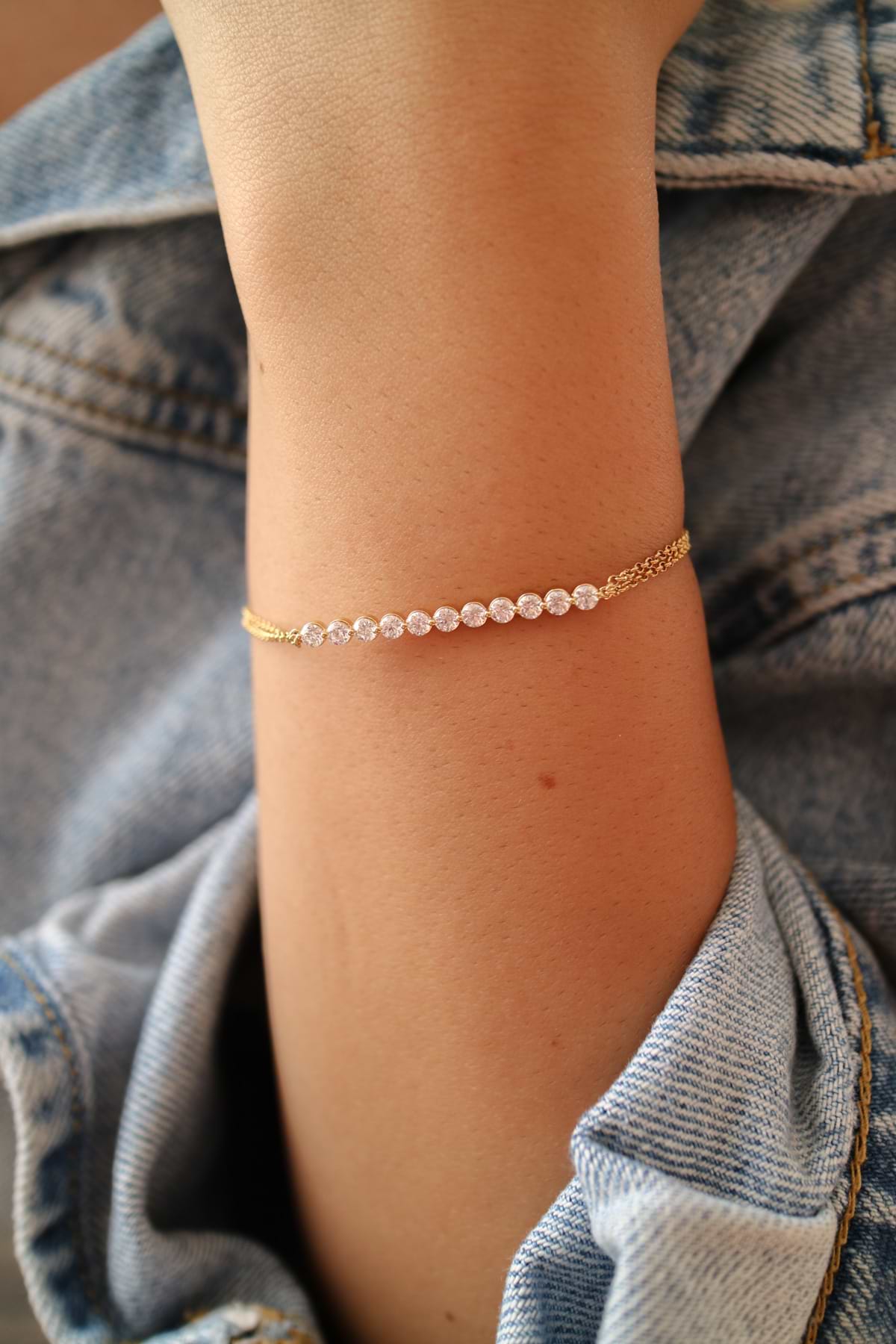 Additional Image 2 for  näas Romancing 7/8 ctw Round Lab Grown Diamond Chain Bracelet - 7 Inches