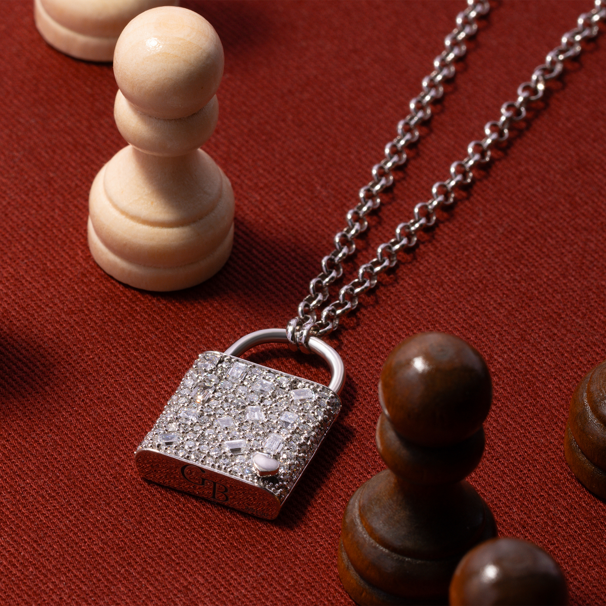 2 3/4 ctw Emerald and Asscher Lab Grown Diamond Scatter Lock Pendant