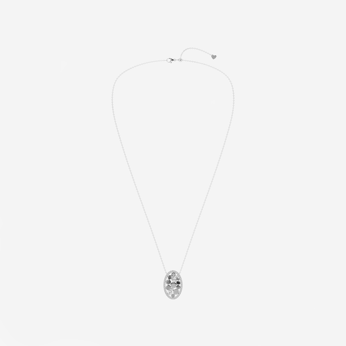 Additional Image 3 for  3/4 ctw Round Lab Grown Diamond Oval Shaped Pebbles Pendant