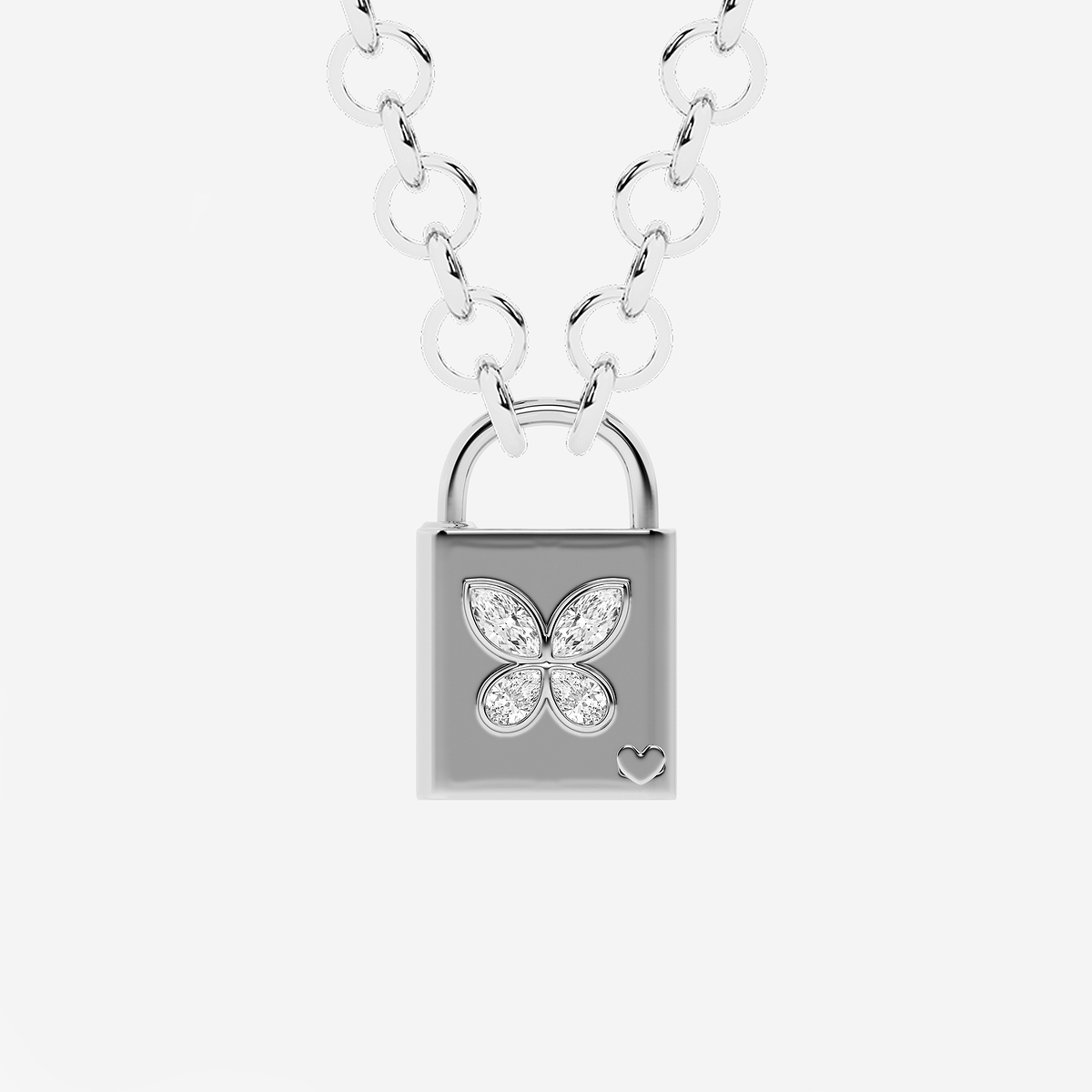 1 ctw Multi-Shape Lab Grown Diamond Butterfly Lock Pendant
