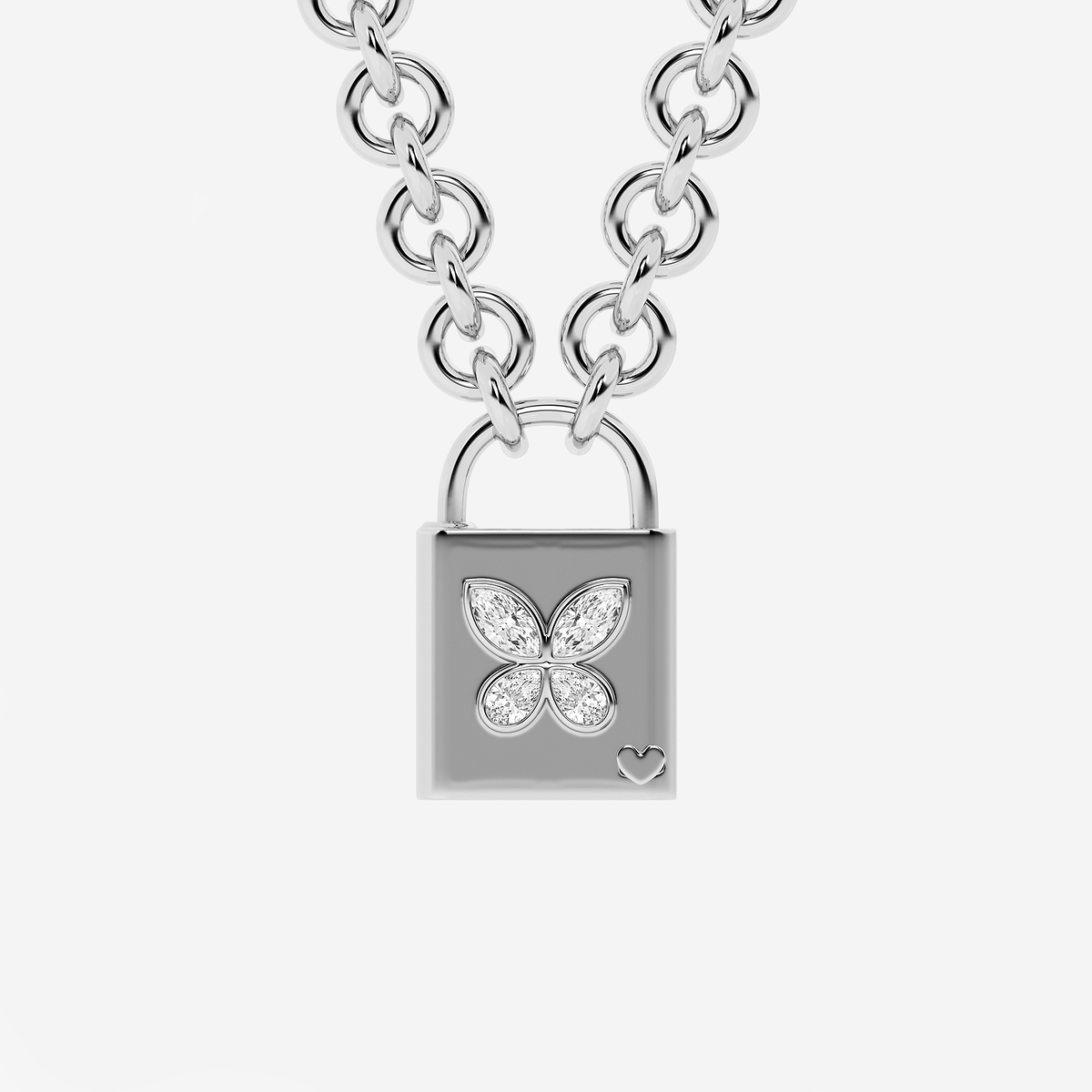 1 ctw Multi-Shape Lab Grown Diamond Butterfly Lock Pendant