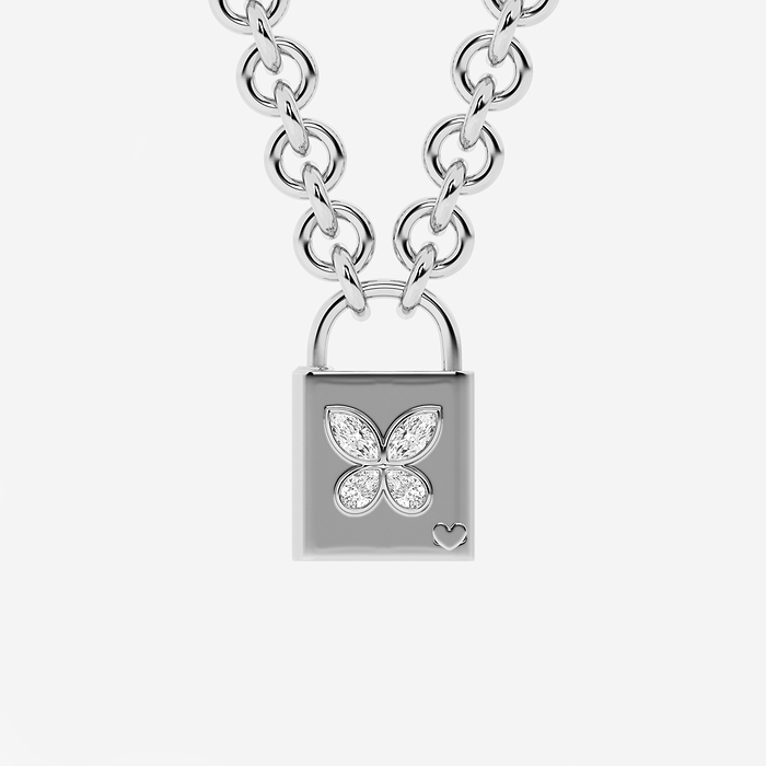 1 ctw Multi-Shape Lab Grown Diamond Butterfly Lock Pendant