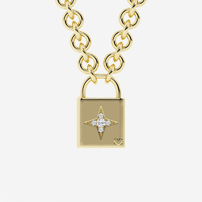 1/4 ctw Round Lab Grown Diamond Shooting Star Lock Pendant