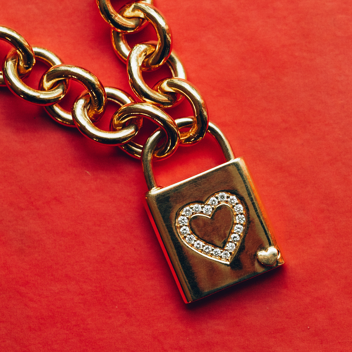 1/4 ctw Round Lab Grown Diamond Heart Lock Pendant