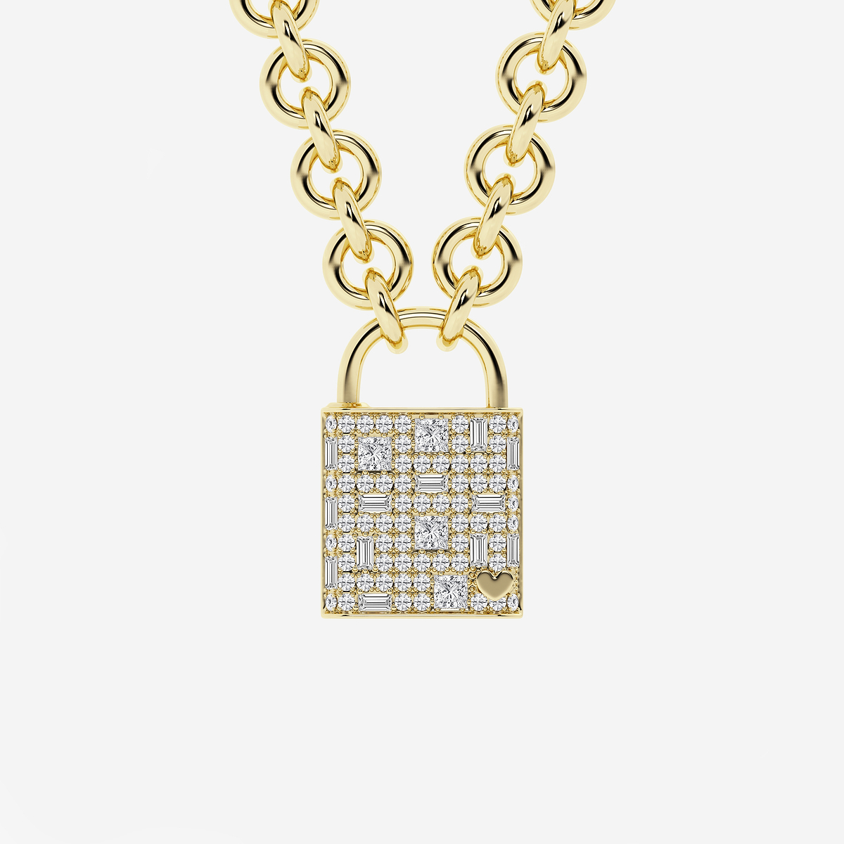 2 1/2 ctw Round & Baguette Lab Grown Diamond Scatter Lock Pendant