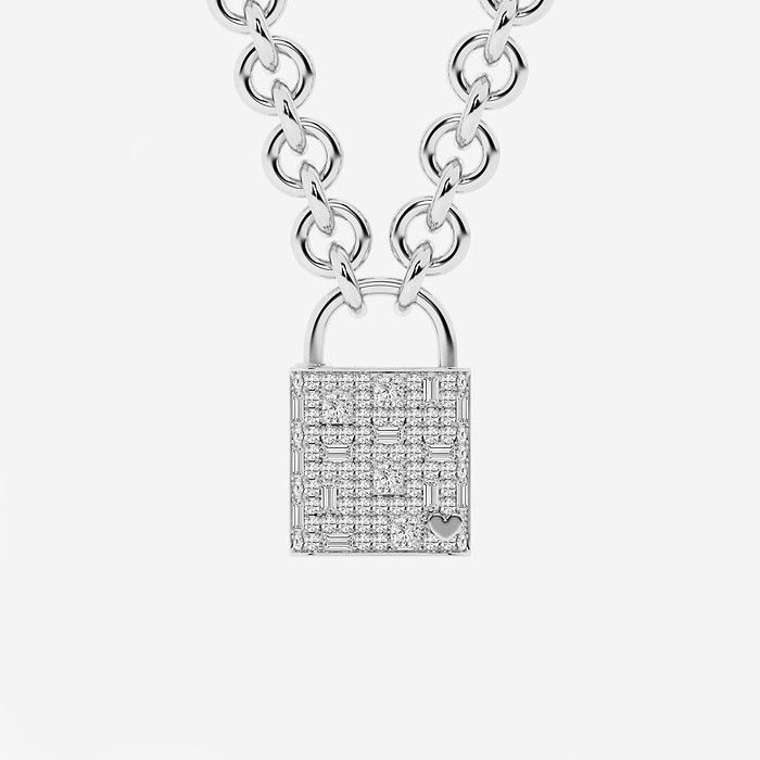 2 1/2 ctw Round & Baguette Lab Grown Diamond Scatter Lock Pendant
