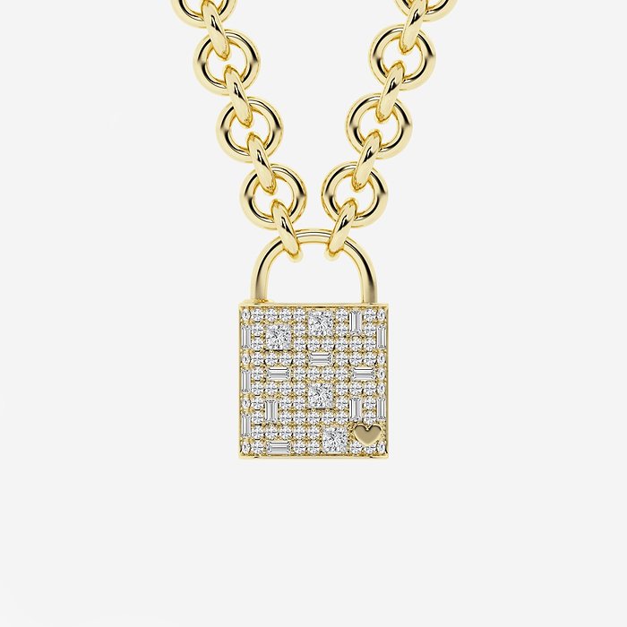 2 1/2 ctw Round & Baguette Lab Grown Diamond Scatter Lock Pendant