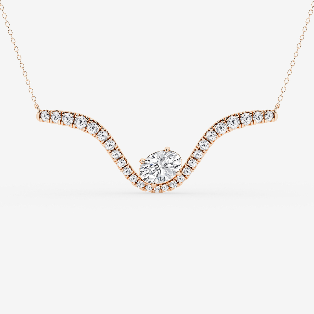 Additional Image 1 for  3 1/2 ctw Oval Lab Grown Diamond Curve Pendant