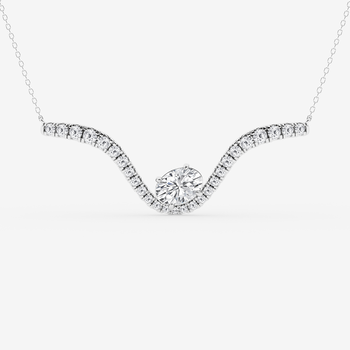 Additional Image 1 for  3 1/2 ctw Oval Lab Grown Diamond Curve Pendant