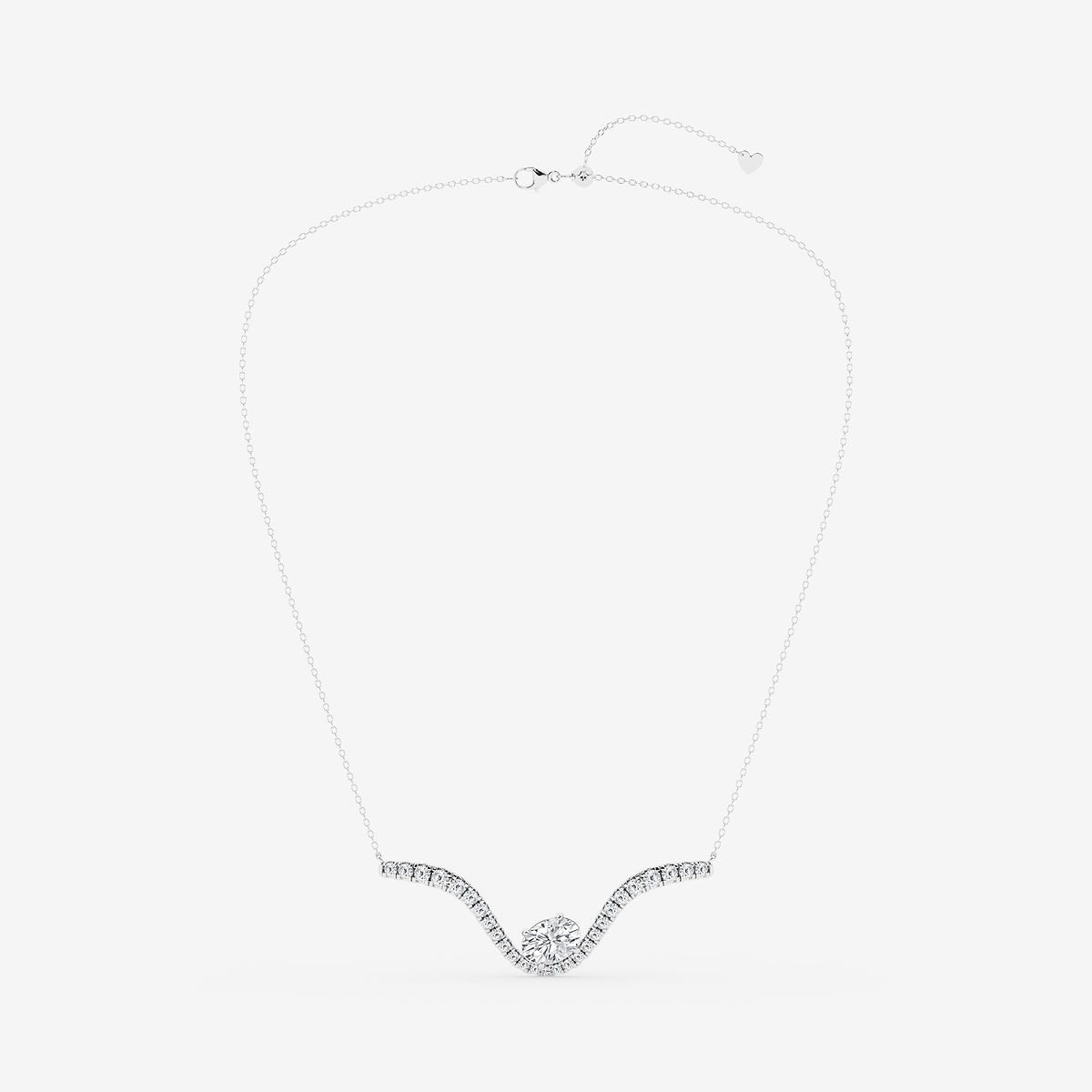 Additional Image 3 for  3 1/2 ctw Oval Lab Grown Diamond Curve Pendant
