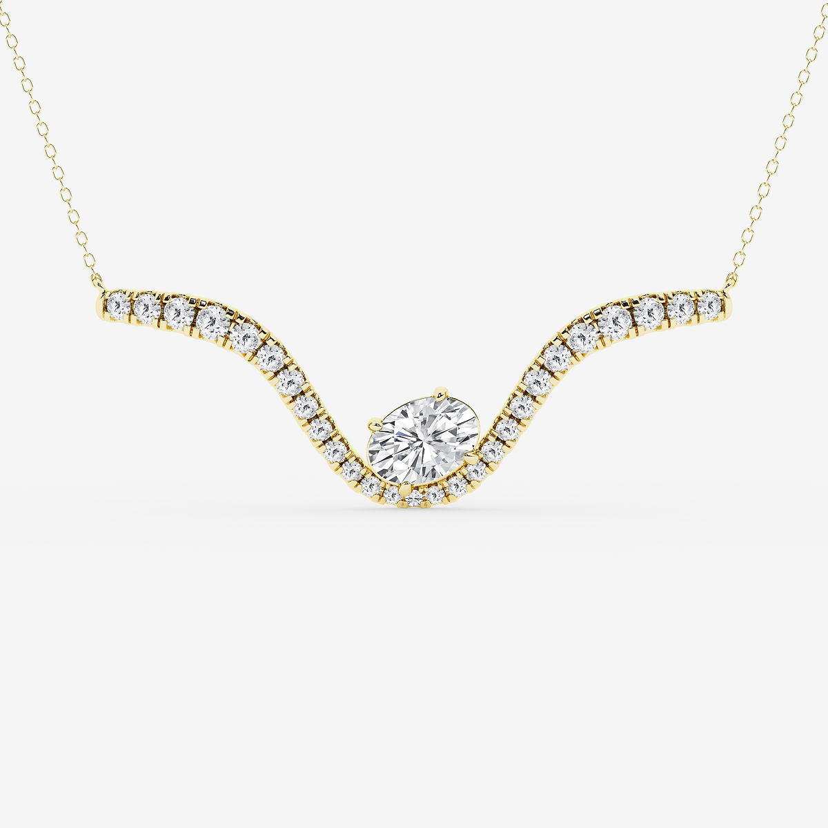 Additional Image 1 for  3 1/2 ctw Oval Lab Grown Diamond Curve Pendant