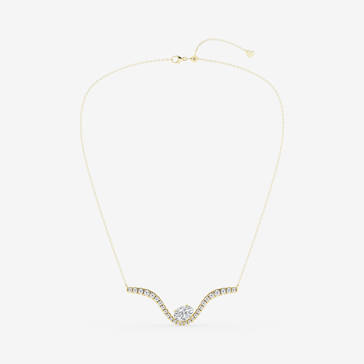 Additional Image 3 for  3 1/2 ctw Oval Lab Grown Diamond Curve Pendant