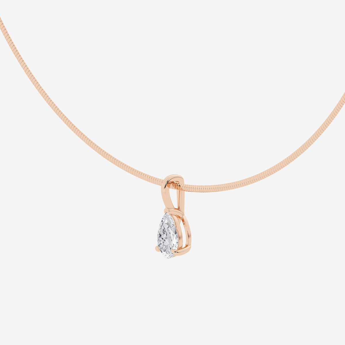 Additional Image 1 for  1 1/2 ctw Pear Lab Grown Diamond Solitaire Pendant with Omega Chain