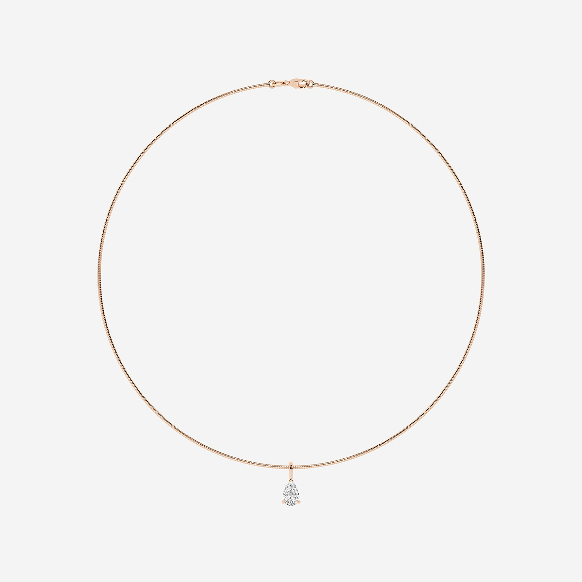 Additional Image 3 for  1 1/2 ctw Pear Lab Grown Diamond Solitaire Pendant with Omega Chain