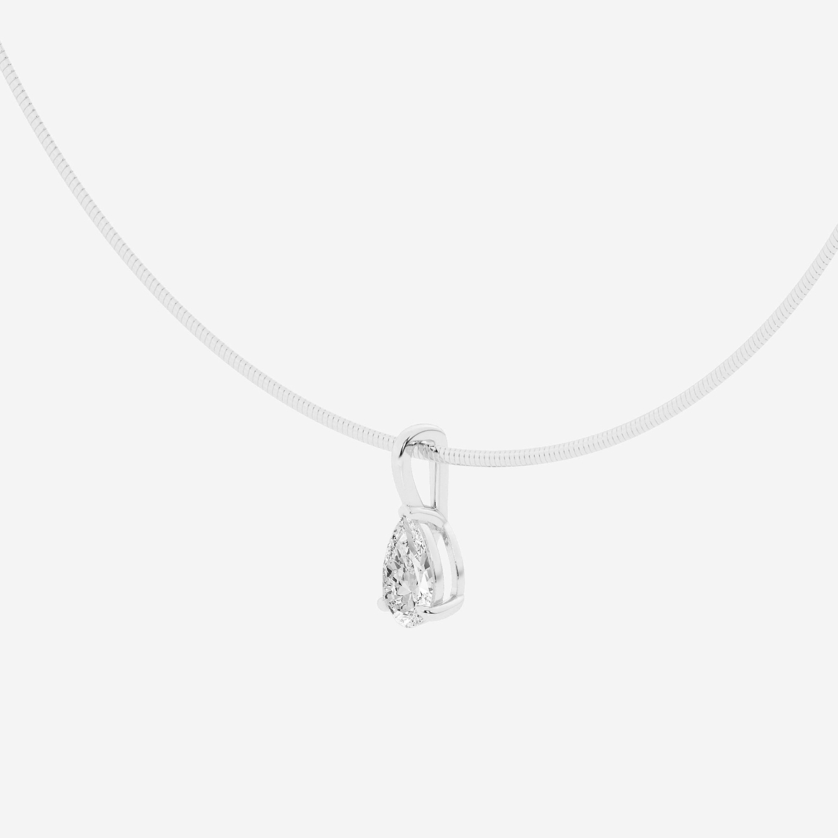 Additional Image 1 for  1 1/2 ctw Pear Lab Grown Diamond Solitaire Pendant with Omega Chain