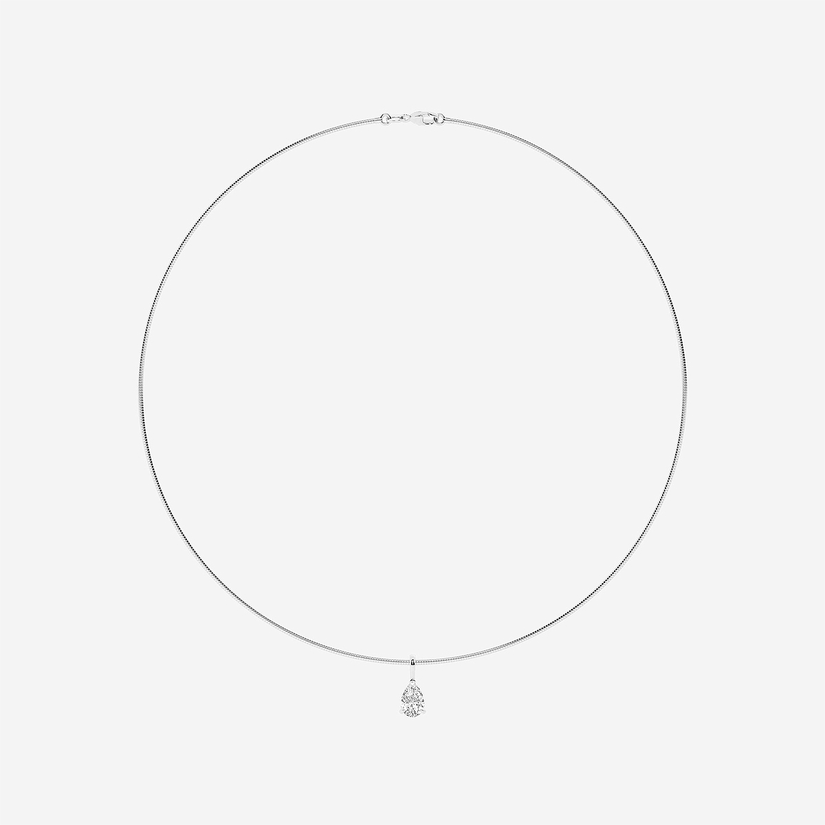 Additional Image 3 for  1 1/2 ctw Pear Lab Grown Diamond Solitaire Pendant with Omega Chain