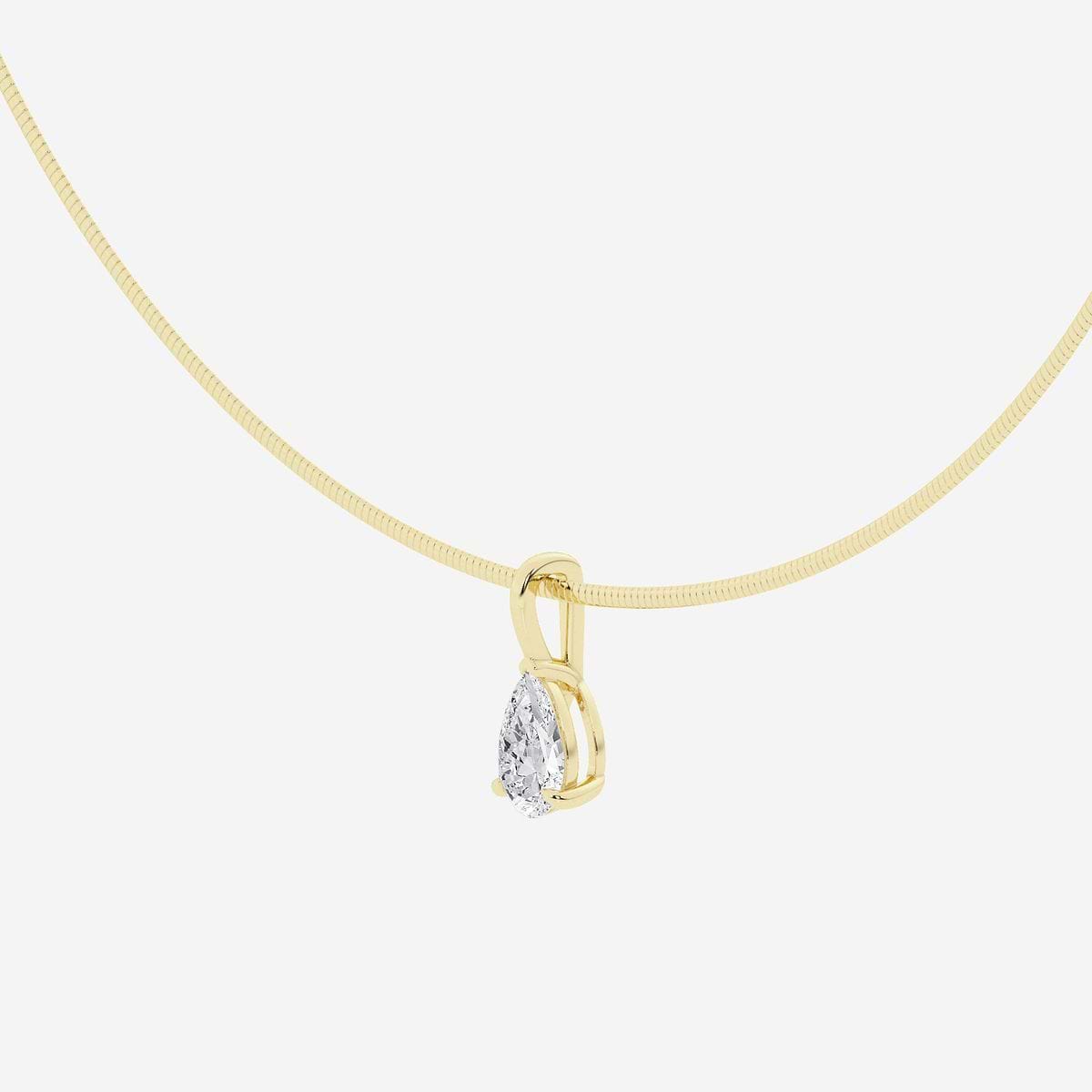 Additional Image 1 for  1 1/2 ctw Pear Lab Grown Diamond Solitaire Pendant with Omega Chain