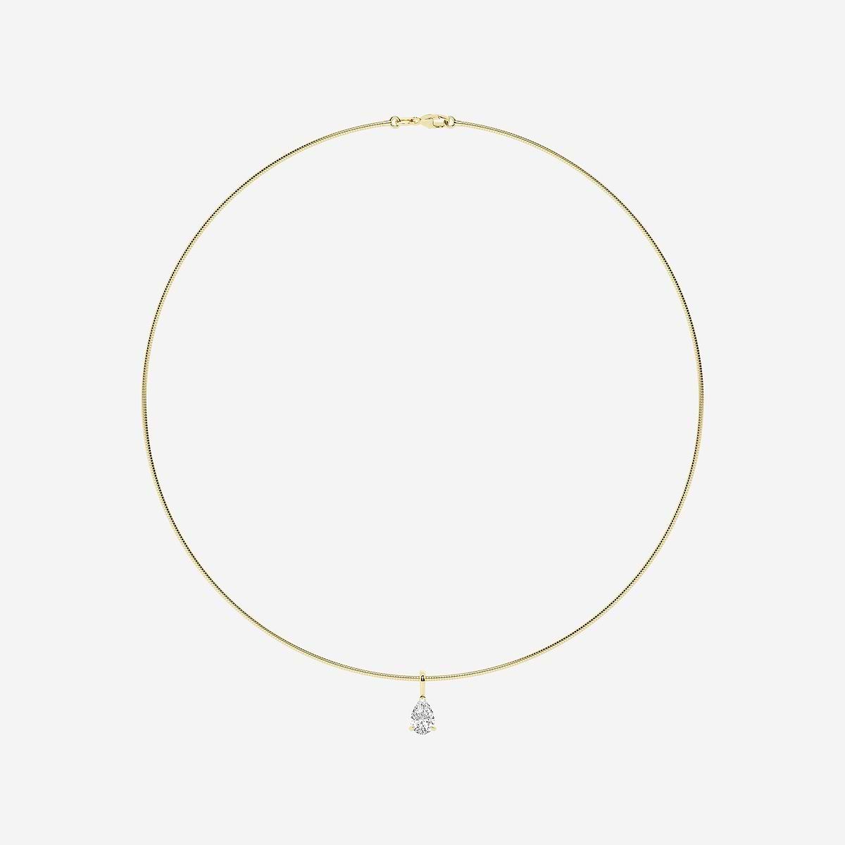 Additional Image 3 for  1 1/2 ctw Pear Lab Grown Diamond Solitaire Pendant with Omega Chain