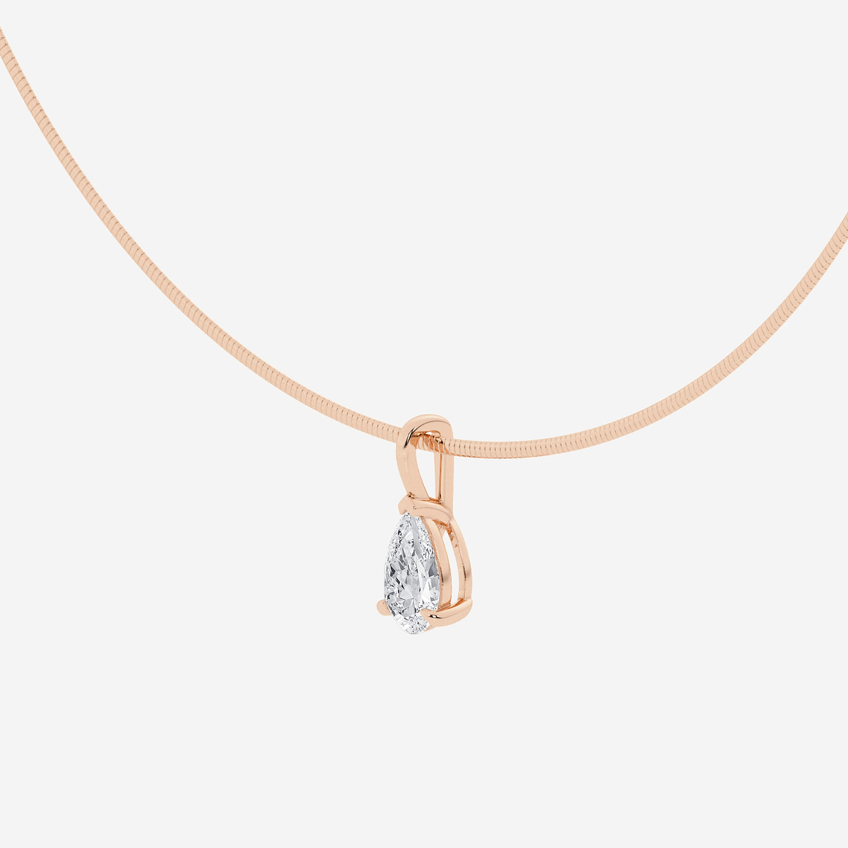 Additional Image 1 for  2 ctw Pear Lab Grown Diamond Solitaire Pendant with Omega Chain