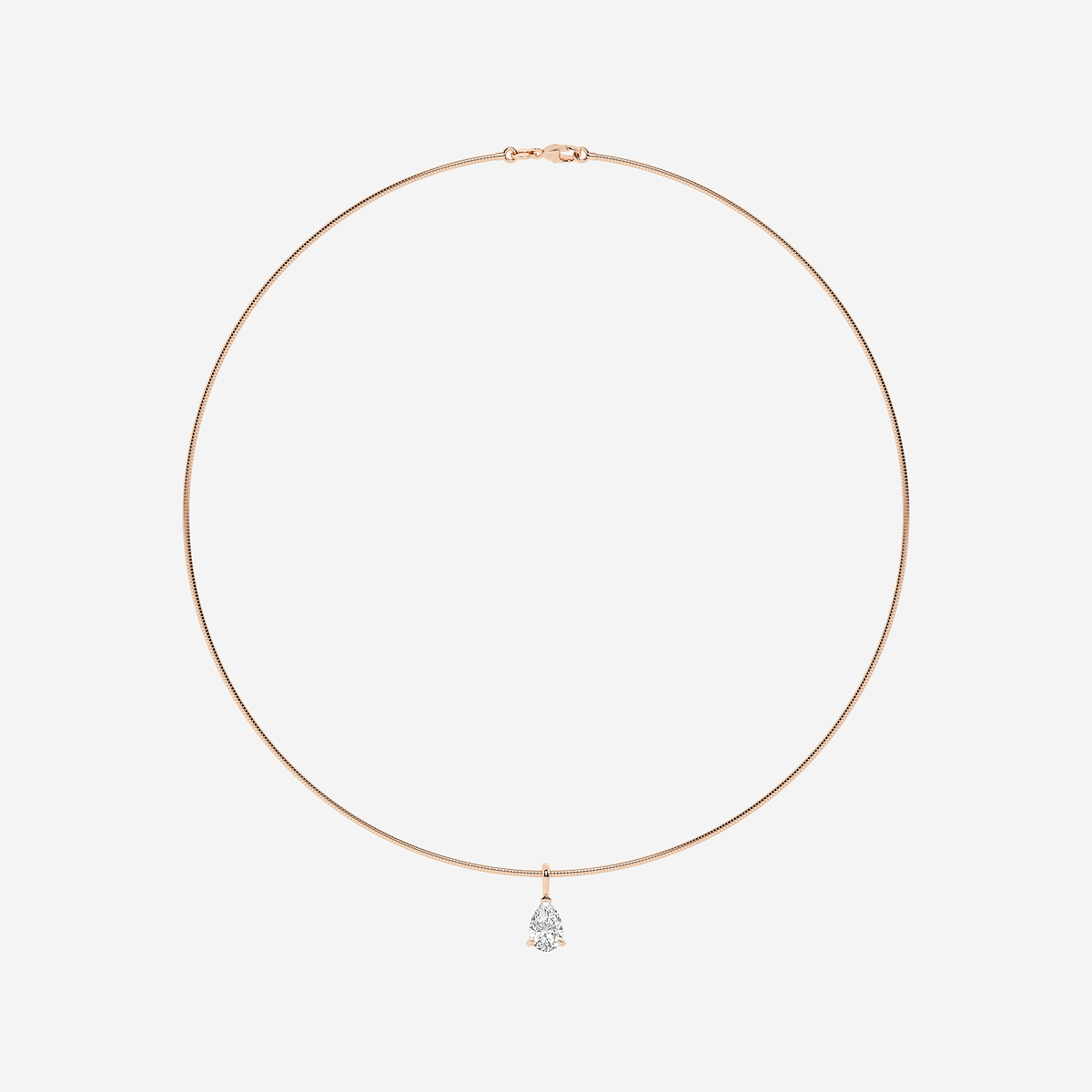 Additional Image 3 for  2 ctw Pear Lab Grown Diamond Solitaire Pendant with Omega Chain