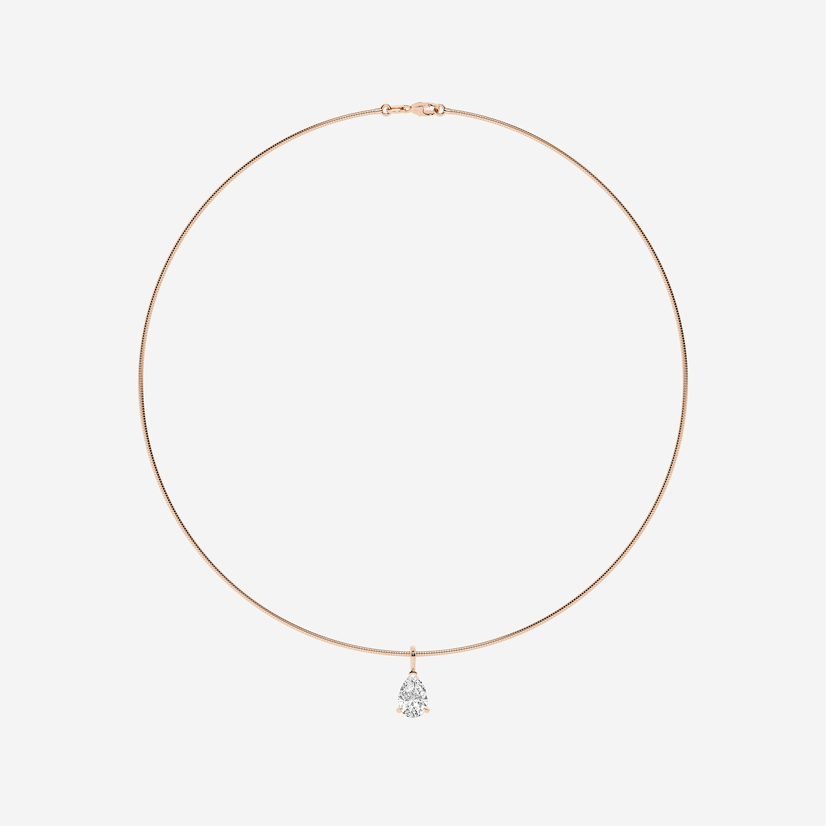Additional Image 3 for  3 ctw Pear Lab Grown Diamond Solitaire Pendant with Omega Chain