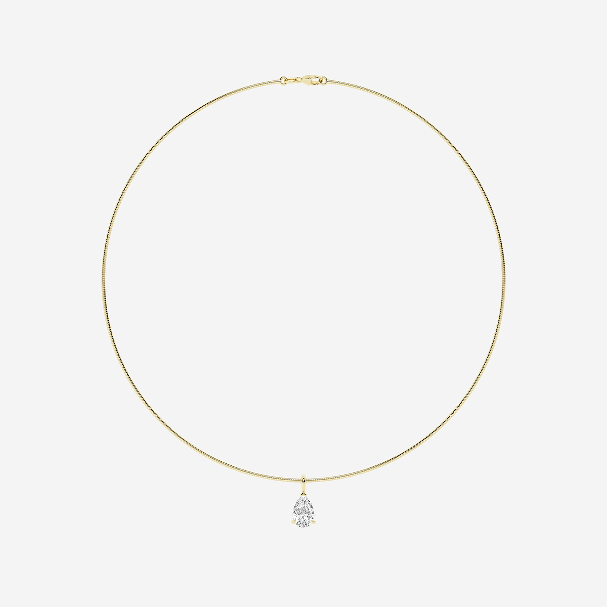 Additional Image 3 for  3 ctw Pear Lab Grown Diamond Solitaire Pendant with Omega Chain