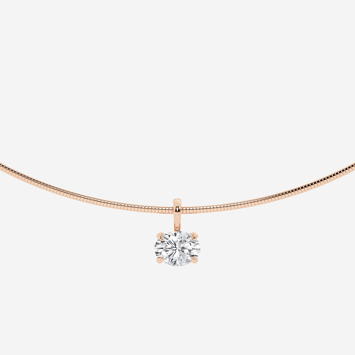 1 1/2 ctw Oval Lab Grown Diamond Solitaire Pendant with Omega Chain