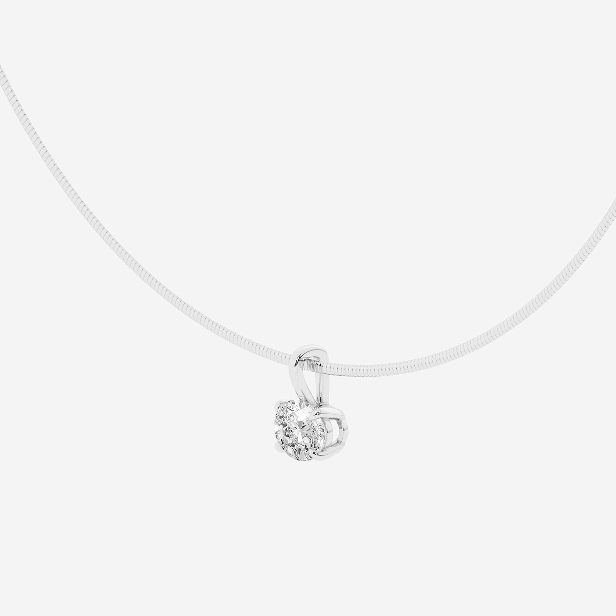 Additional Image 1 for  1 1/2 ctw Oval Lab Grown Diamond Solitaire Pendant with Omega Chain