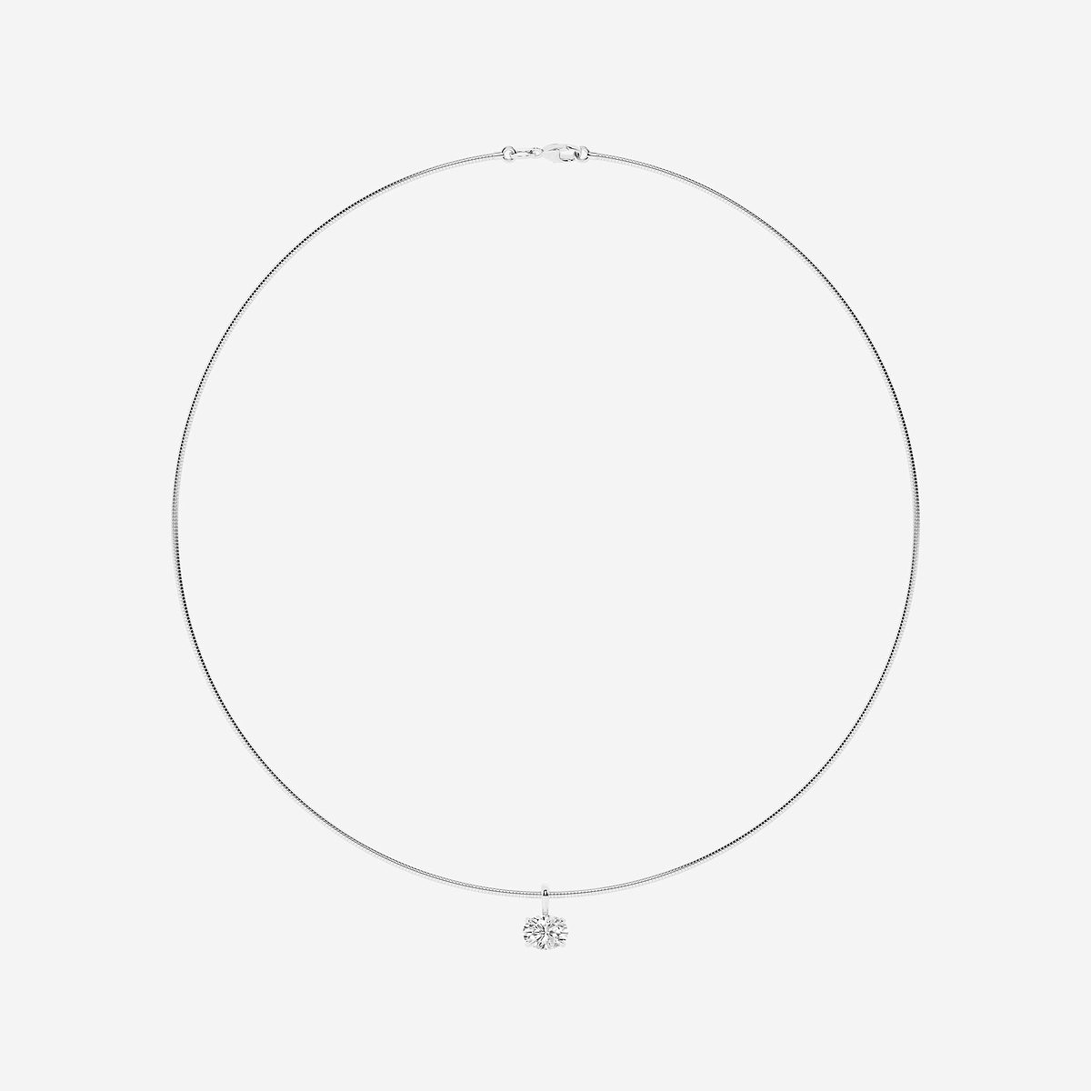 Additional Image 3 for  1 1/2 ctw Oval Lab Grown Diamond Solitaire Pendant with Omega Chain