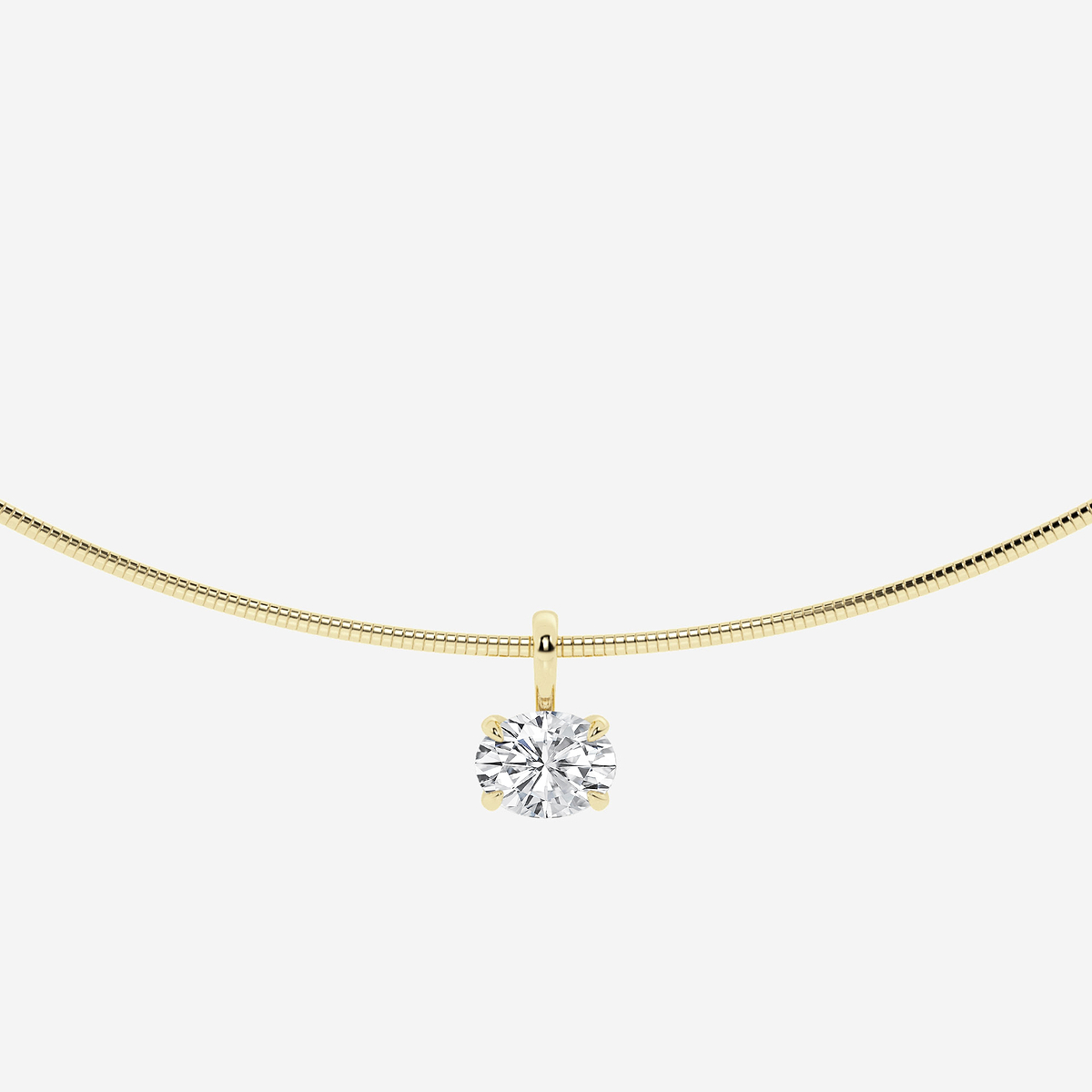 1 1/2 ctw Oval Lab Grown Diamond Solitaire Pendant with Omega Chain