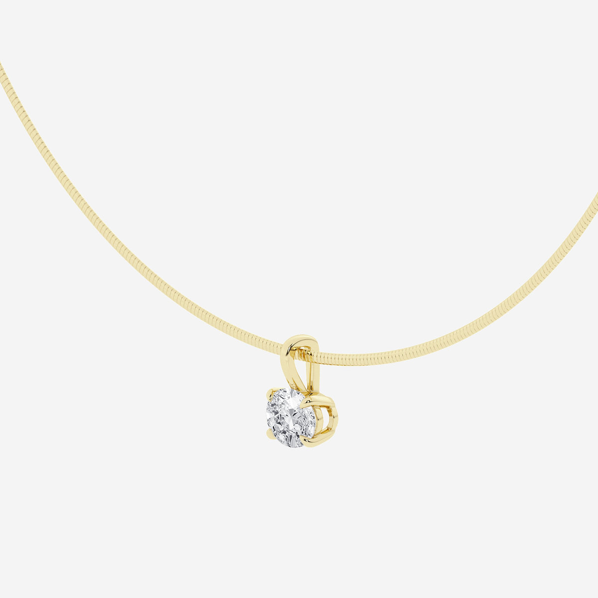 Additional Image 1 for  1 1/2 ctw Oval Lab Grown Diamond Solitaire Pendant with Omega Chain