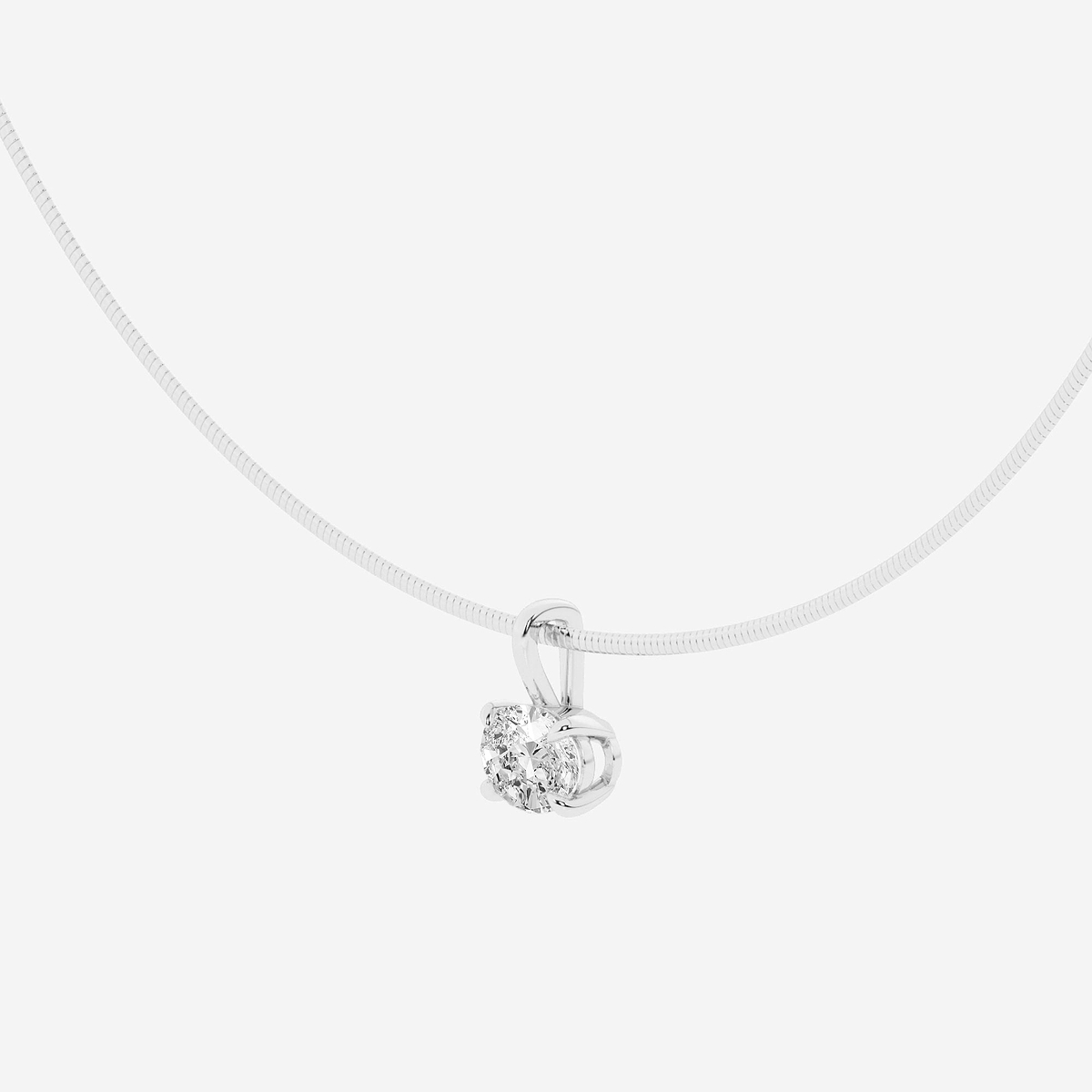 Additional Image 1 for  2 ctw Oval Lab Grown Diamond Solitaire Pendant with Omega Chain
