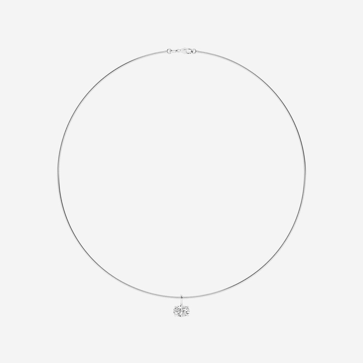 Additional Image 3 for  2 ctw Oval Lab Grown Diamond Solitaire Pendant with Omega Chain